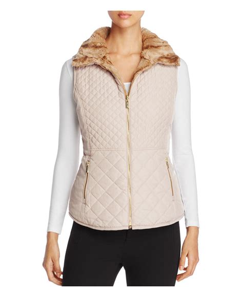 Quilted Faux Fur Vest 